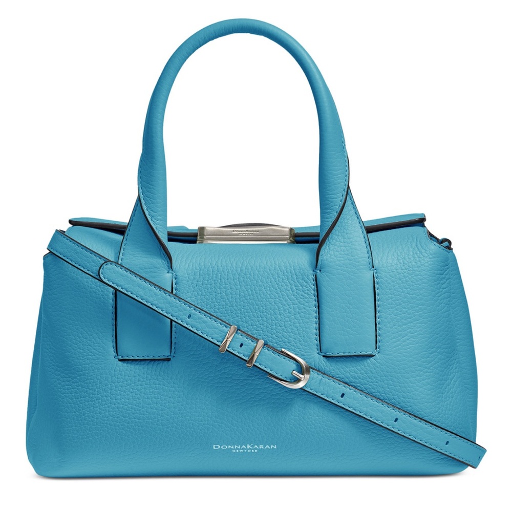 Donna Karan Blue Satchel with Detachable Strap